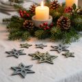 Deco stars träblå, gröna trästjärnor Jul 4cm mix 36st | Floristik24.se
