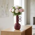 Modern, konstnärlig vas med lång hals och runda handtag för eleganta inredningar, 24 cm | Floristik24.se