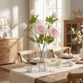 Dekoration Pioner Rosa 3 Blommor Lång Stjälk L80cm 2st | Floristik24.se