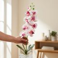 Orkidé Phalaenopsis konstgjord 9 blommor vit fuchsia 96cm | Floristik24.se