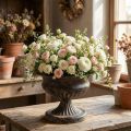 Plant Cup Chalice Antique Look Svart Brun Ø20cm H15cm | Floristik24.se