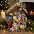 Julkrubba med figurer Julkrubba 15,5×7×20cm | Floristik24.se