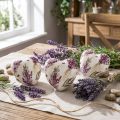 Hjärtdekoration Keramikdekoration Lavendel Bordsdekoration Stengods 8,5cm 3st | Floristik24.se