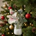 Konstgjord julros i glas, konstgjorda blommor för upphängning, H22cm | Floristik24.se