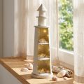 Lighthouse Shabby Chic Cream Maritime Deco Ø13cm H41,5cm | Floristik24.se