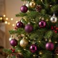Mini julkulor lila plast Ø3cm H3,5cm 14 st | Floristik24.se
