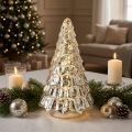 Minijulgran med LED-ljus, silver och guld, 28 cm | Floristik24.se