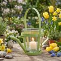 Lykta glas dekorativ vattenkanna metall grön Ø14cm H13cm | Floristik24.se