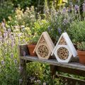 Insektshotell Honeycomb Bee Hotel Trä Vit Natur H18,5cm 2st | Floristik24.se