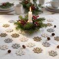 Snöflingor träglittermix Ø2cm 144p | Floristik24.se