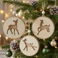 Hänge med rådjur, dekorationsmedaljong, trädekoration, advent Ø9,5cm 6st | Floristik24.se