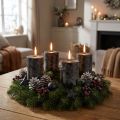 Svarta blockljus, genomfärgade, rustika, 60x80mm, set om 4, adventskrans, dekoration | Floristik24.se