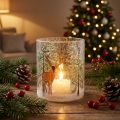 Värmeljushållare glas Julsprakande värmeljusglas H13cm | Floristik24.se