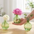 Små glasvaser, lökformade minivaser, gröna, Ø7,5 cm, H9 cm, 6 stycken | Floristik24.se