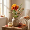 Konstgjorda blommor dekoration dahlior konstgjorda blommor orange 62cm | Floristik24.se