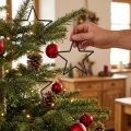 Dekorativa svarta stjärnor för upphängning, julgransprydnader, Ø12 cm, set med 12 stycken | Floristik24.se