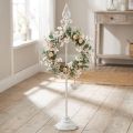 Kranshållare Shabby Chic Vit Kransställ Metall 4 Krokar H76cm | Floristik24.se