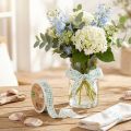 Band Turquoise Dots Maritime Cotton Ribbon 25mm 18m | Floristik24.se