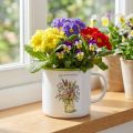 Dekorativ mugg/kruka, emaljerad, Ø11,5 cm H10 cm | Floristik24.se