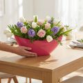 Dekorativ skål planteskål rosa 39 cm x 12 cm H13cm | Floristik24.se