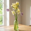 Dekorativ vas glasblomvas gulgrönt mönster Ø10cm H25cm | Floristik24.se