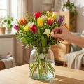 Blomvas glas klarglas vas bordsdekoration Ø18cm H22cm | Floristik24.se