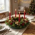 Blommig skumring med skål grön Ø30cm H4,5cm 2 st | Floristik24.se
