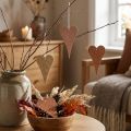 Hängande deco-hjärtan att hänga upp orange/gul 10cm 6st | Floristik24.se