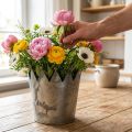 Deco krona antik look grå metalldekoration Ø17,5cm H17,5cm | Floristik24.se