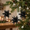 Juldekorationsstjärnor för upphängning svart Ø7,5cm 8 st | Floristik24.se