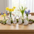 Keramisk kanin påskdekoration Vitguld påskhare H7,5cm 4st | Floristik24.se