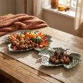 Dekorativa höstlöv i metall dekorativ skål Ø33/40cm set om 2 | Floristik24.se