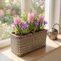 Planterkruka Planteringskärl Keramikskål Brun, Vit 23×11×11cm | Floristik24.se