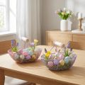 Trådkorg med trähandtag, perfekt för modernt boende och elegant inredning, 17 cm, 6 stycken | Floristik24.se