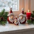 Söt keramisk jultomtefigur, röd och vit, 10cm - perfekt juldekoration - 4 stycken | Floristik24.se