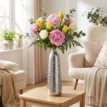 Dekorativ vas metall hamrad blomvas silver Ø9,5cm H32cm | Floristik24.se