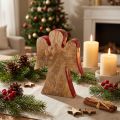 Ängladekoration figur träröd, natur 15cm | Floristik24.se