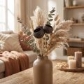 Torkade blommor dekorativa klockkoppar på stjälk svart 44cm 3 st | Floristik24.se