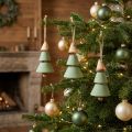 Julgransdekorationer, gran för upphängning, julgrön/naturfärgad H10cm L24cm 4st | Floristik24.se