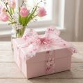Organzaband rosa med blommor presentband 20mm 20m | Floristik24.se