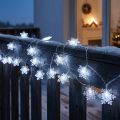 LED krans snöflingor utomhus kall vit 24 LED 460cm | Floristik24.se
