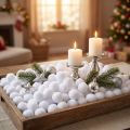Dekorativa snöbollar mini Ø2cm vita snöglober 320 st 4 påsar | Floristik24.se