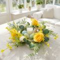 Konstgjord blomsterkrans Konstgjord blomsterkrans gul vit 42cm | Floristik24.se