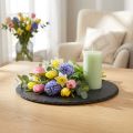 Naturskiffertallrik Rund stenbricka Svart Ø15cm 6 st | Floristik24.se