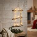 Julväggdekoration med mikro LED fairy lights, små träsnöflingor och snötäckta grenar H150cm | Floristik24.se