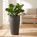 Golvvas plastplanter antracit Ø28cm H46,5cm | Floristik24.se