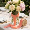 Chiffongband orange pastellfärgade tygband fransar 40mm 15m | Floristik24.se