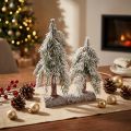Julgransdekoration grön vit vinter på träfot H28cm | Floristik24.se