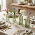 Minivaser glas med spår retro blomvas grön Ø5cm 4st | Floristik24.se