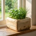 Växtkruka växtlåda träblomkruka naturell 15,5×15,5cm | Floristik24.se